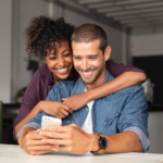 Happy mixed race couple